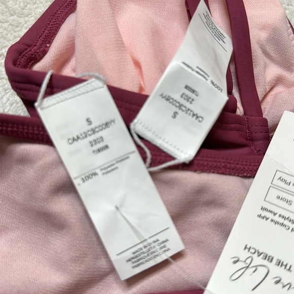 NET! Crisscross High Cut Bathing Suit with Adjustable Spaghetti Straps Sz Small - Picture 9 of 11